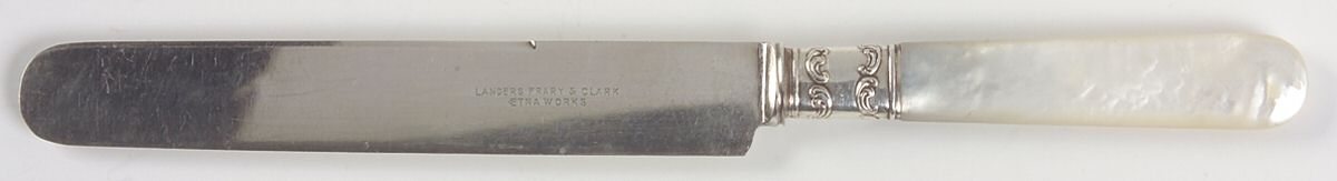 Pearl Handle Flatware 13 (Sterling) Old French Hollow Knife with Bolster by Landers, Frary & Clark-1