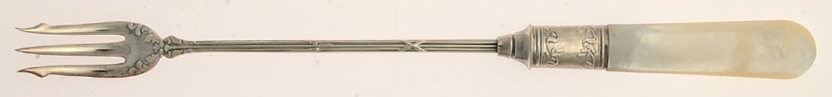 Pearl Handle Flatware 13 (Sterling) Long Pearl Handle Pickle Olive Fork by Landers, Frary & Clark-1
