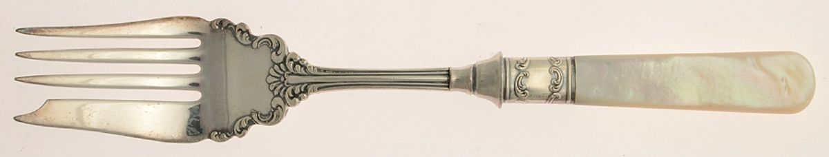 Pearl Handle Flatware 13 (Sterling) Pearl Handle Medium Cold Meat Fork by Landers, Frary & Clark-1
