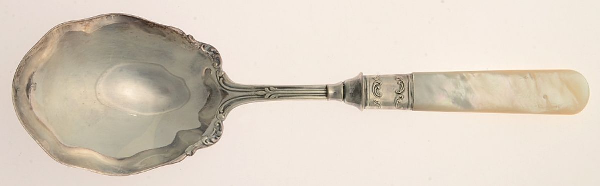 Pearl Handle Flatware 13 (Sterling) Pearl Handle Berry Casserole Spoon by Landers, Frary & Clark-1
