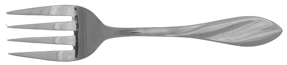 LQF1 (Stainless) Medium Solid Cold Meat Serving Fork by LivingQuarters Flatware-1