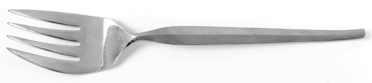LUW6 (Stainless) Medium Solid Cold Meat Serving Fork by Lucky Wood-1