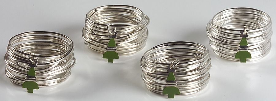 Tin Can Alley (Stainless) Round Napkin Ring - Set of 4 by Lenox-1
