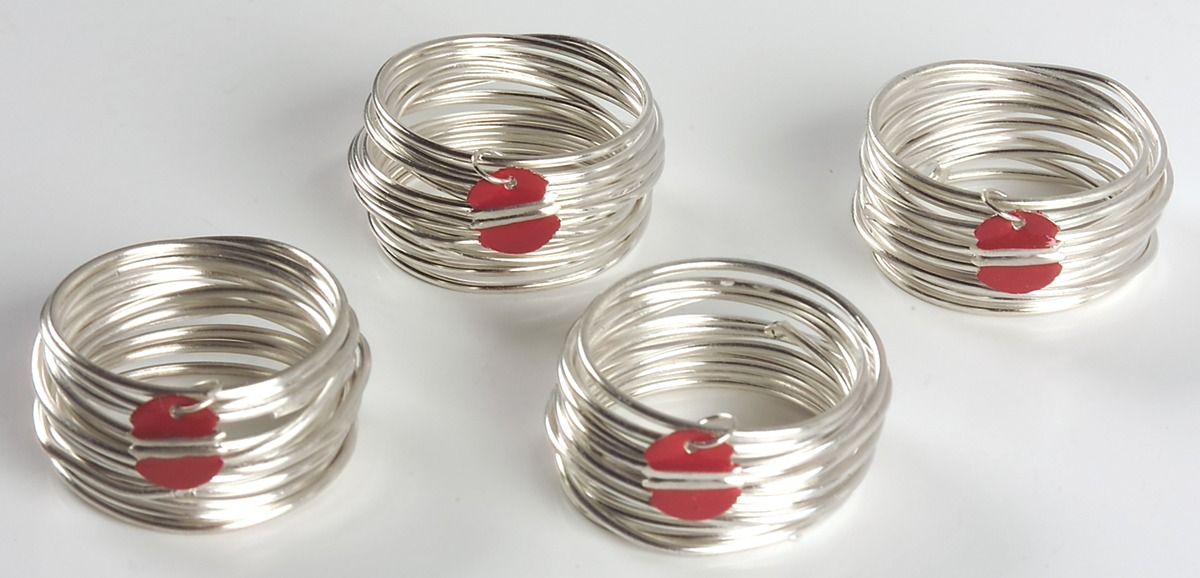 Tin Can Alley (Stainless) Round Napkin Ring - Set of 4 by Lenox-1