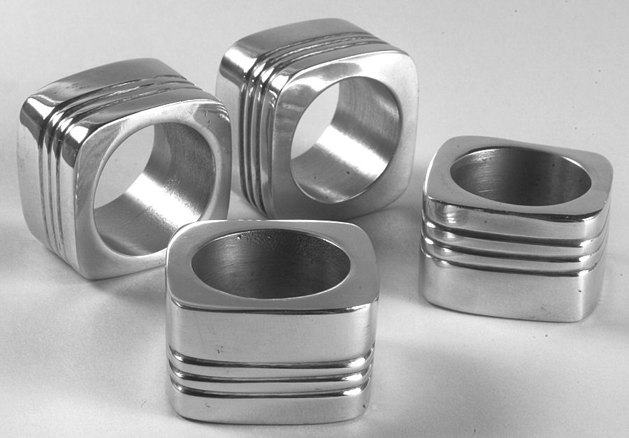 Tin Can Alley (Stainless) Napkin Ring - Set of 4 by Lenox-1