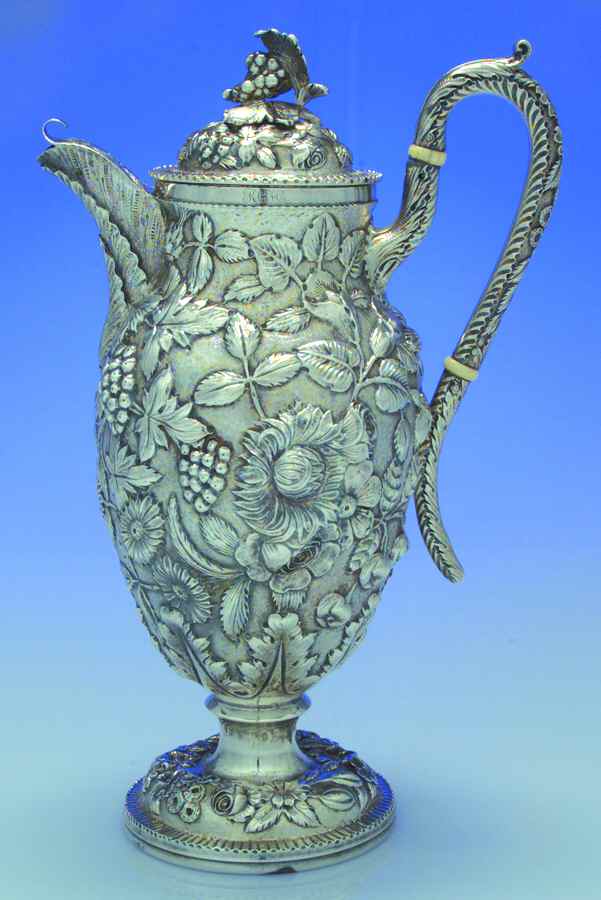 Repousse (Sterling, Hollowware) Ewer & Lid by Loring Andrews-1