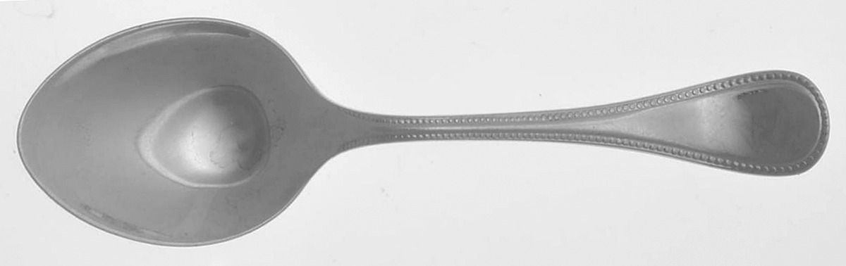 Bead Collection (Sterling, Babyware) Straight Handle Baby Spoon by Lunt Silver-1
