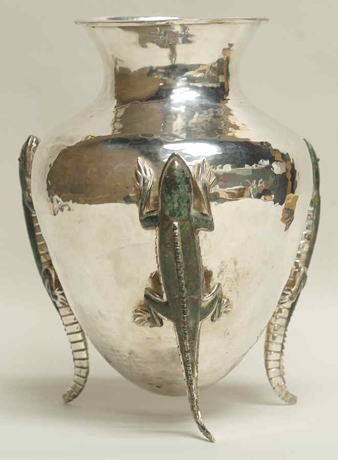LLL2 (Silverplate, Hollowware) 11" Three Toed Vase by Los Castillo-1