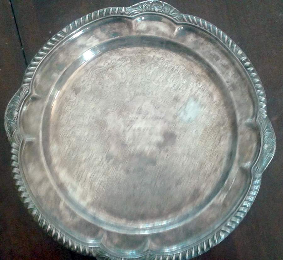 M271 (Silverplate, Hollowware) 13" Round Tray by Lunt Silver-1