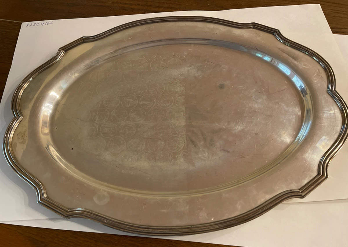 507 (Silverplate, Hollowware) 19" Oval Serving Platter by Lawrence B Smith -1
