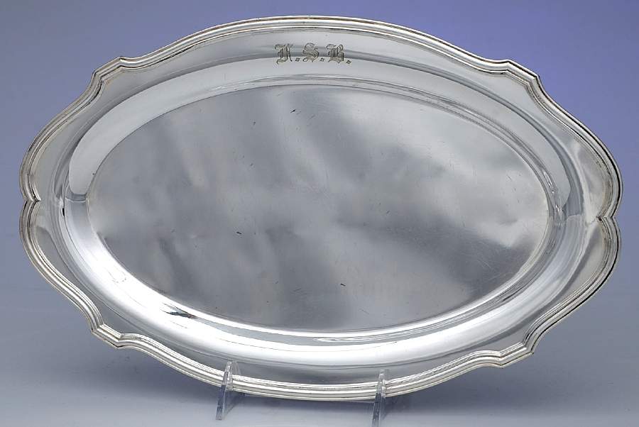 507 (Silverplate, Hollowware) 14" Oval Serving Platter by Lawrence B Smith -1