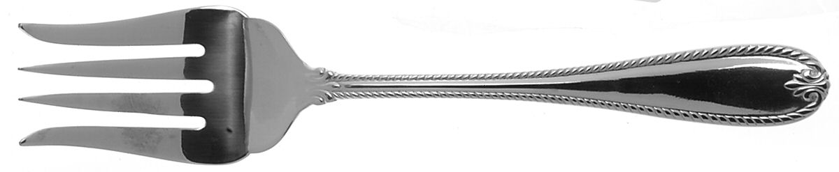 Tudor Bead-Augusta (Stainless) Medium Solid Cold Meat Serving Fork by Lenox-1