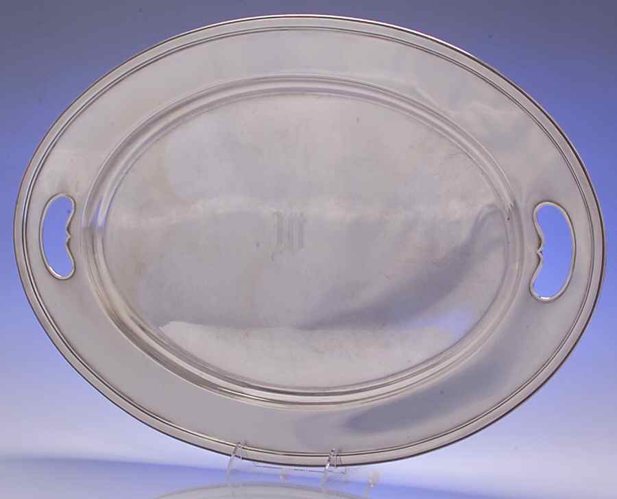 Modern Classic (Sterling, Hollowware) Large Waiter Tray by Lunt Silver-1