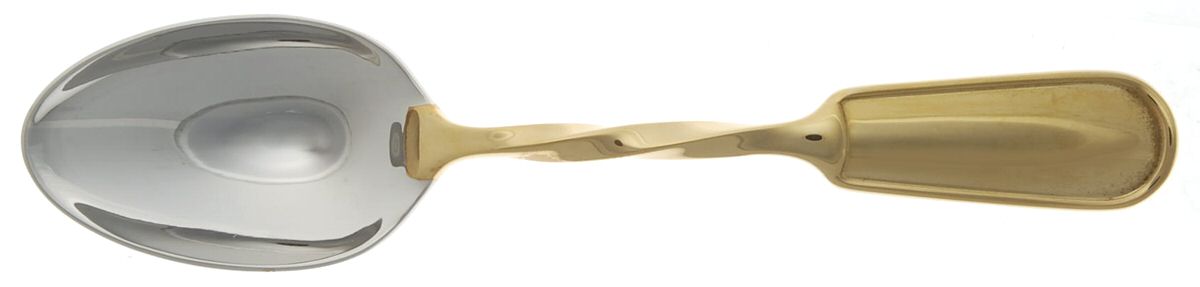 Pelham Gold (Stainless, Gold Handle) Solid Serving Spoon by Ralph Lauren Flatware-1