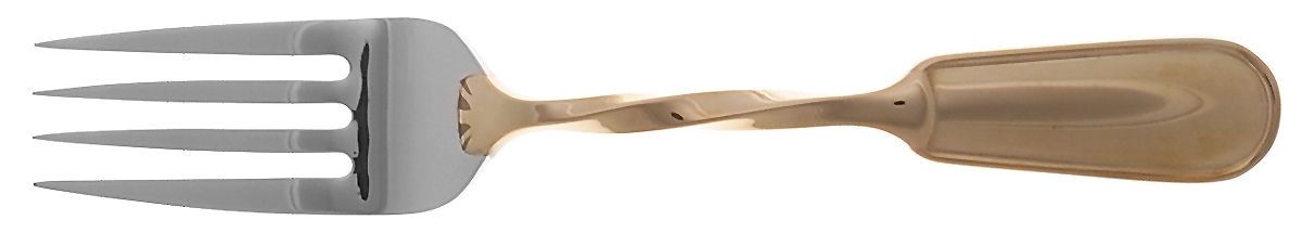 Pelham Gold (Stainless, Gold Handle) Large Solid Cold Meat Serving Fork by Ralph Lauren Flatware-1