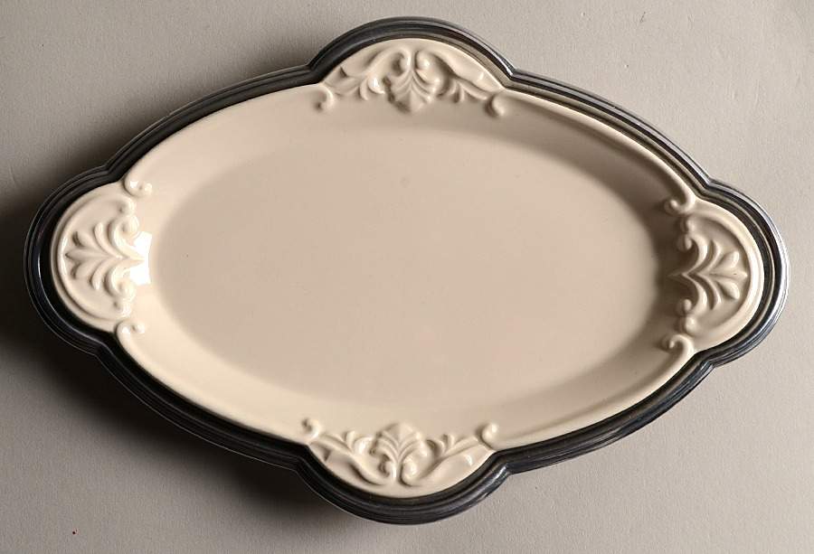 Butler's Pantry (Hollowware) Oval Tray with Ceramic Center by Lenox-1