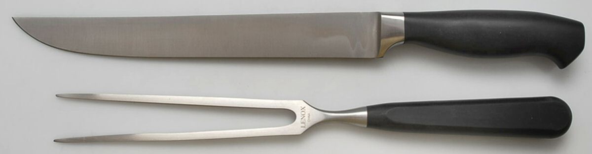 Butler's Pantry (Hollowware) Large 2-Piece Roast Carving Set w/Stainless Blade by Lenox-1