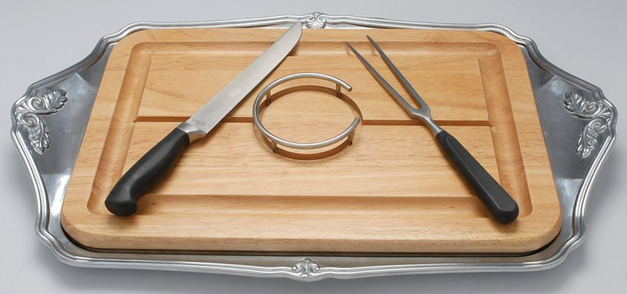 Butler's Pantry (Hollowware) Roast Carving Set (Tray,Board,Serves,Holder) by Lenox-1