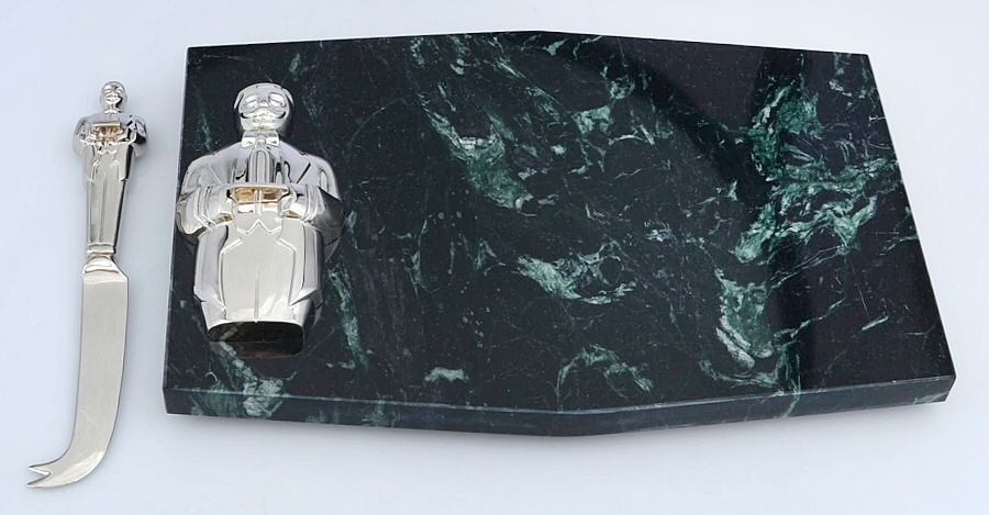 Butler's Pantry (Hollowware) Marble Cheese Board with Knife by Lenox-1