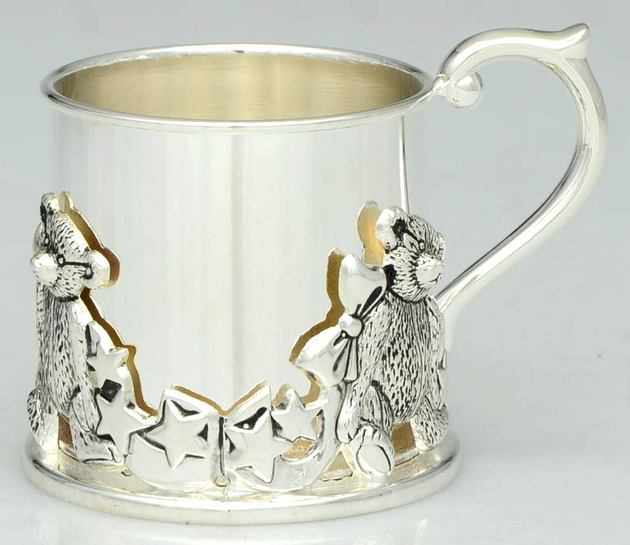 Smithsonian Teddy Collection (Silverplate, Hollow) Silverplate Baby Cup & Caddy Stand by Lenox-1