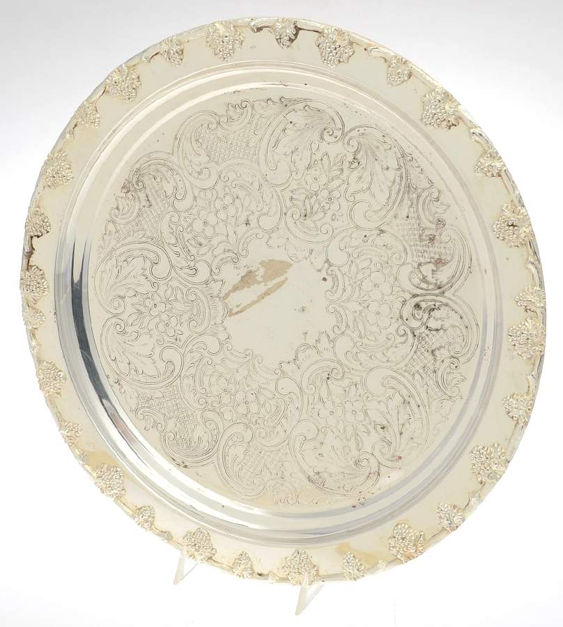 Silverplate Hollowware 13" Round Tray by Lancaster Silverplat-1