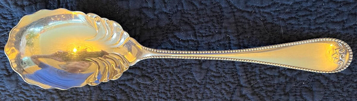 Priscilla (Silverplate) Solid Shell Casserole Spoon by Lunt Silver-1
