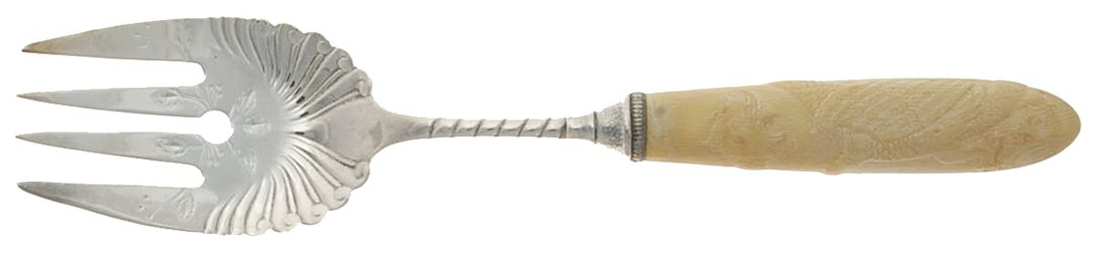 LFC11 (Silverplate) Large Hollow Handle Fish Serving Fork by Landers, Frary & Clark-1