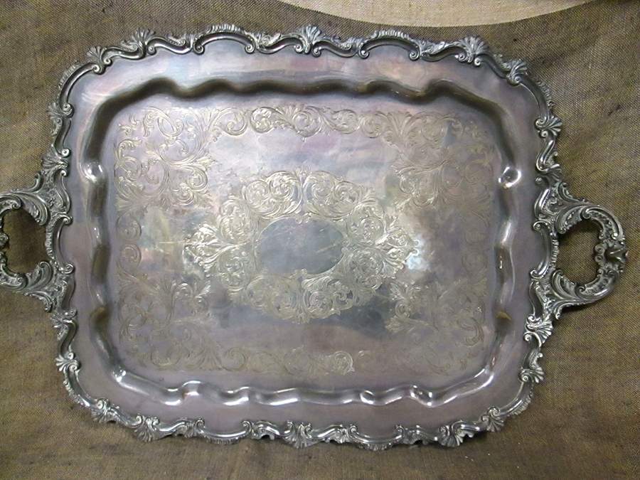 968 (Silverplate, Hollowware) Silverplate Waiter Tray by Lawrence B Smith -1