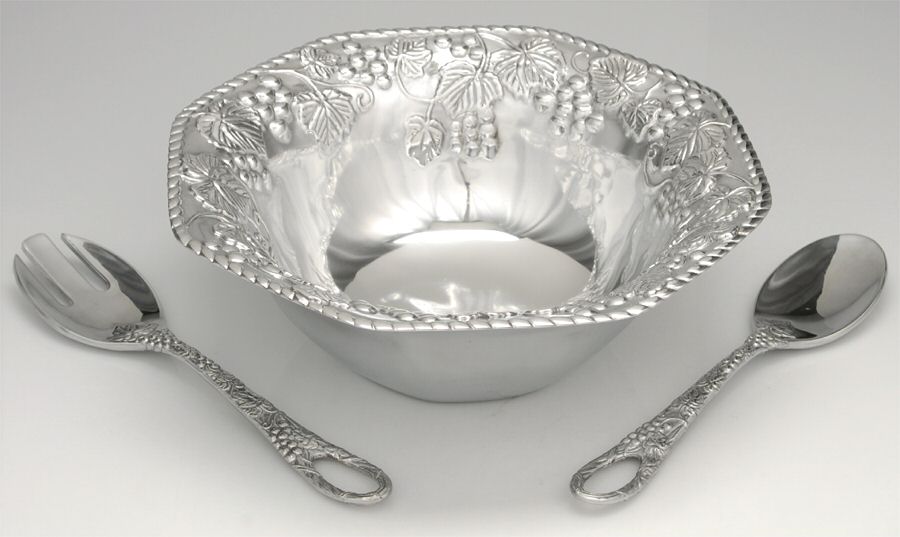 Grape Weave (Hollowware, Other) Salad Set-3pc (Bowl & Servers) by Lenox-1