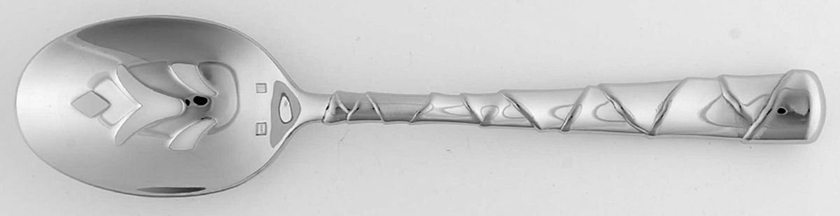 Captiva (Stainless) Pierced Tablespoon (Serving Spoon) by Lunt Silver-1