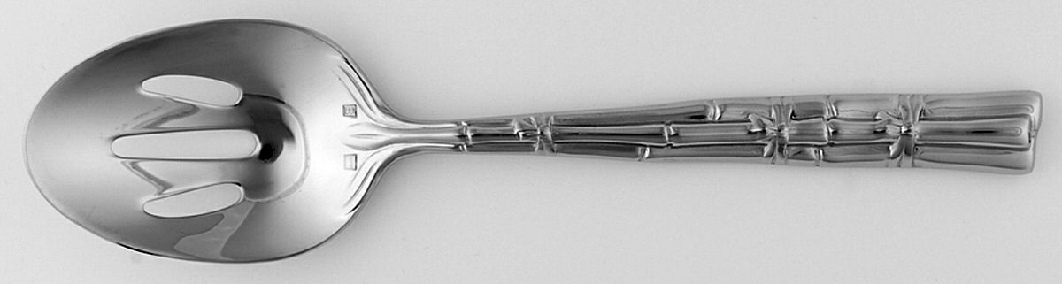 Sarong (Stainless) Pierced Tablespoon (Serving Spoon) by Lunt Silver-1