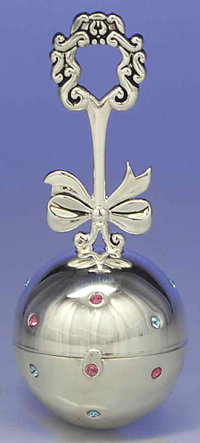 Baby Jewel (Silverplate, Hollowware) Double Frame Baby Rattle by Lenox-1