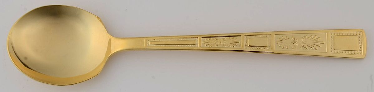 Silver Leaves-Gold (Gold Electroplate) Sugar Spoon by Lifetime-1