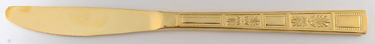 Silver Leaves-Gold (Gold Electroplate) Modern Solid Knife by Lifetime-1