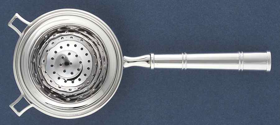 Pompano Point (SIlverplate, Hollowware) Individual Overcup Tea Strainer with Silverplate Bowl by Lenox-1