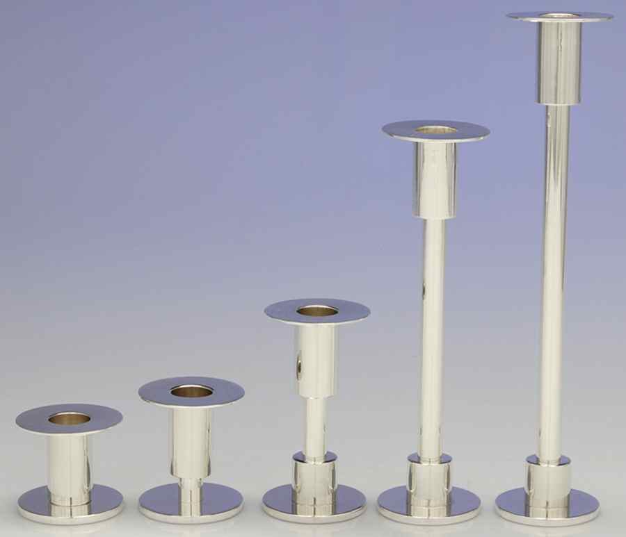Baristo Road (Silverplate, Hollowware) Candlestick Set (Set of 5, Sizes 6,5,4,3,2) by Lenox-1
