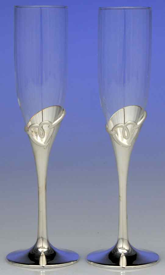 Forevermore (Silverplate Hollowware) Glass & Silver Champagne Flute (Set 2 by Lenox-1