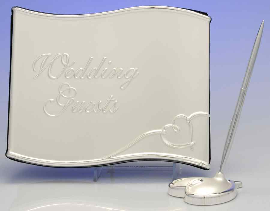 Forevermore (Silverplate Hollowware) Guestbook W/Pen & Holder by Lenox-1
