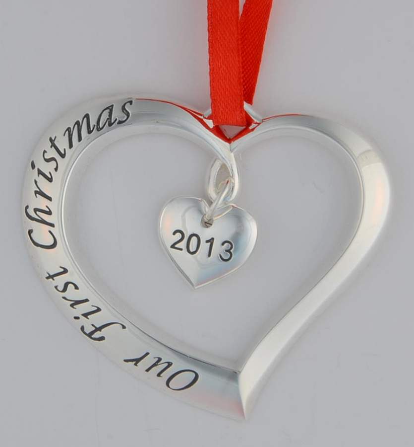 Forevermore (Silverplate Hollowware) 2013 Our First Christmas Ornament by Lenox-1