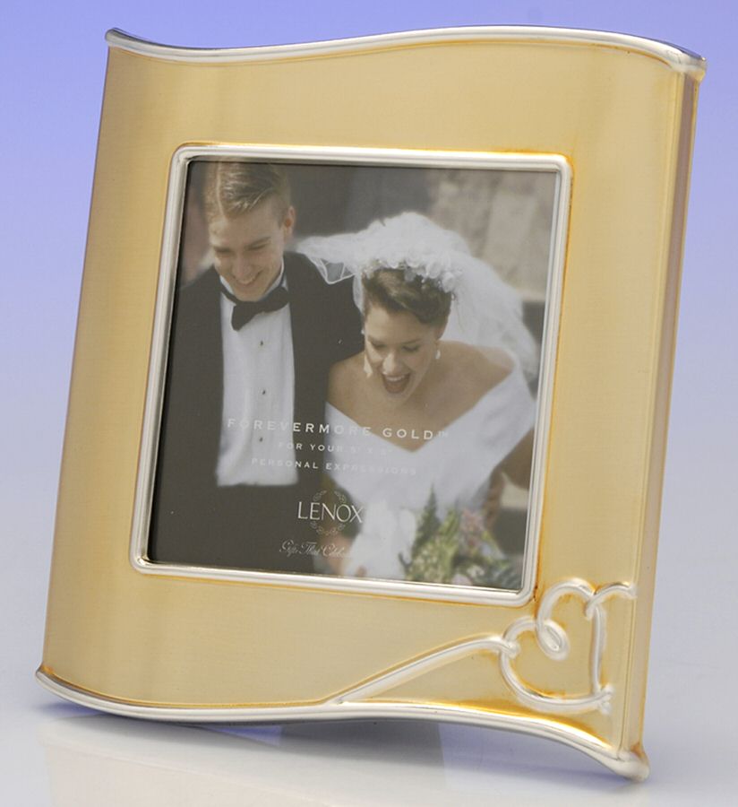 Forevermore-Gold (Gold Electroplate, Hlwr) Frame-Holds 5" X 5" Picture by Lenox-1