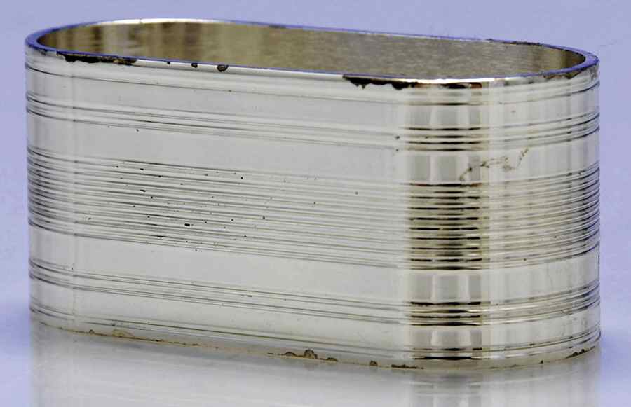 Library Stripe (Silverplate Giftware) Napkin Ring by Lenox-1