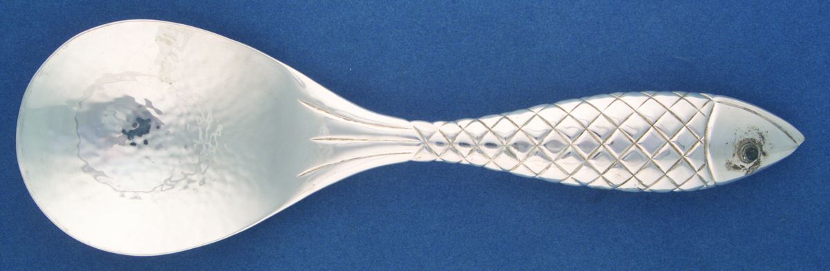 Silverplate Flatware Solid Salad Serving Spoon by Los Castillo-1
