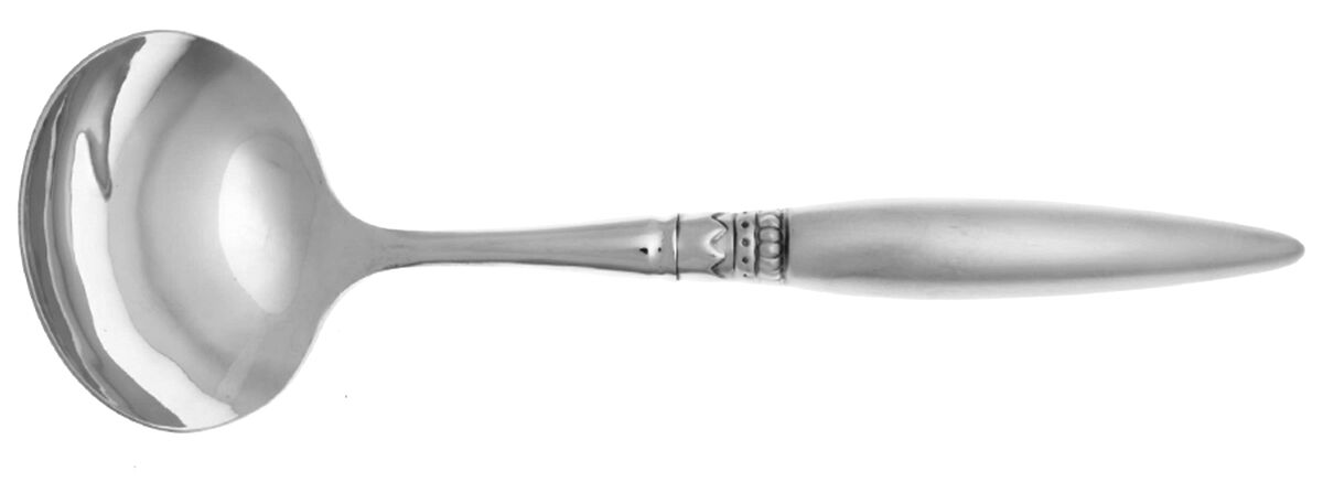 Harlequin (Stainless) Gravy Ladle with No Spout Stainless Bowl HC by Lisa Jenks Flatware-1