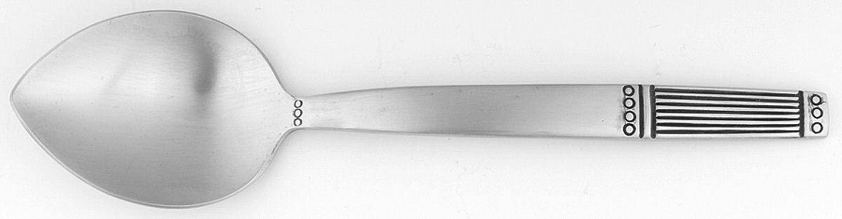 Pins (Stainless) Solid Serving Spoon by Lisa Jenks Flatware-1