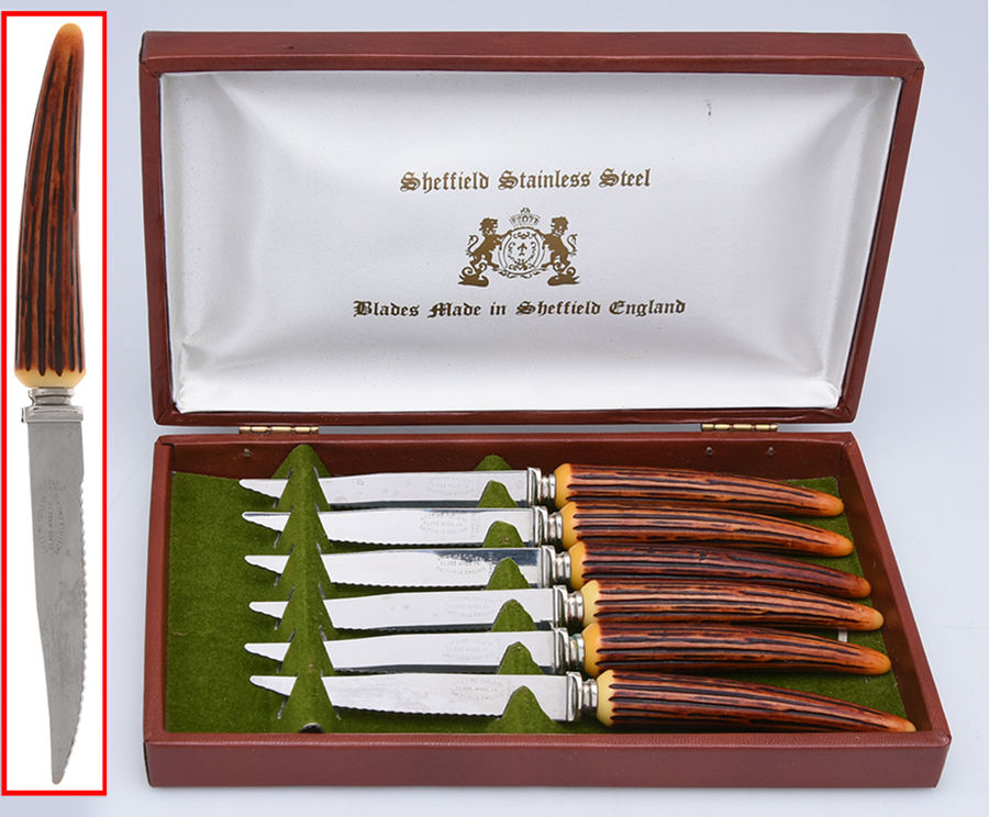 Silverplate Flatware (Set of 6) Individual Steak Knife by Landers, Frary & Clark-1