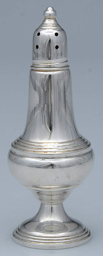 63 (Sterling, Hollowware) Weighted Salt Shaker by Lunt Silver-1