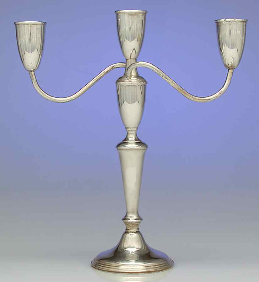 63 (Sterling, Hollowware) 11" 3-Light Candelabra by Lunt Silver-1