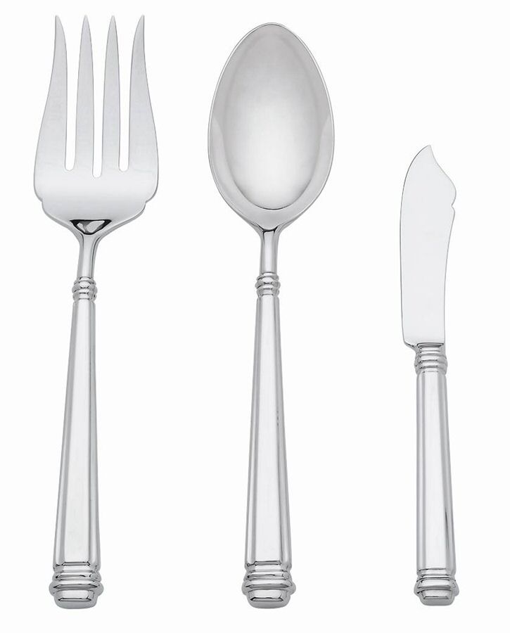 Abington Square (Stainless) Medium Solid Cold Meat Serving Fork by Lenox-1