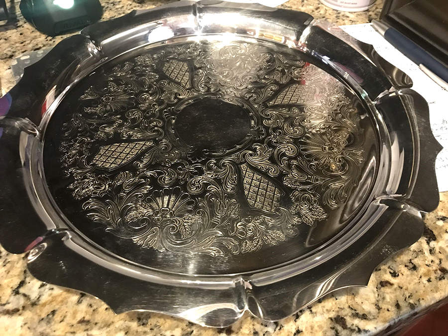 Early Dublin (Silverplate, Hollowware) 12" Round Tray by Lunt Silver-1