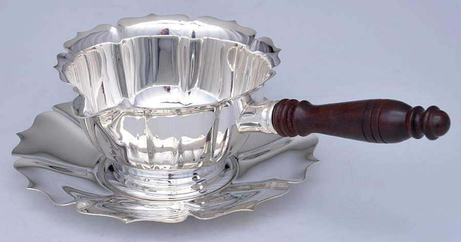 Early Dublin (Silverplate, Hollowware) Pipkin & Tray by Lunt Silver-1